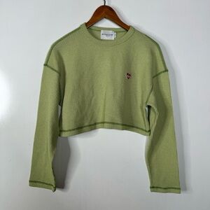 Beyond‎ Closet Green Cropped Long Sleeve Shirt